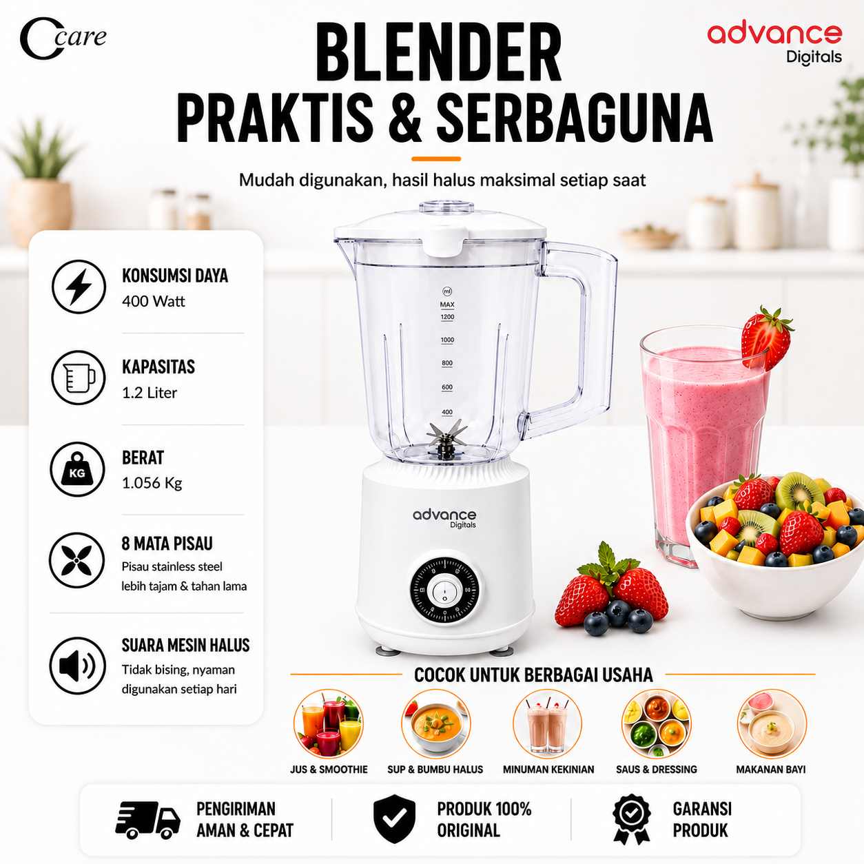 CCARE BLENDER ADVANCE DIGITALS – BLENDER PRAKTIS & SERBAGUNA PREMIUM