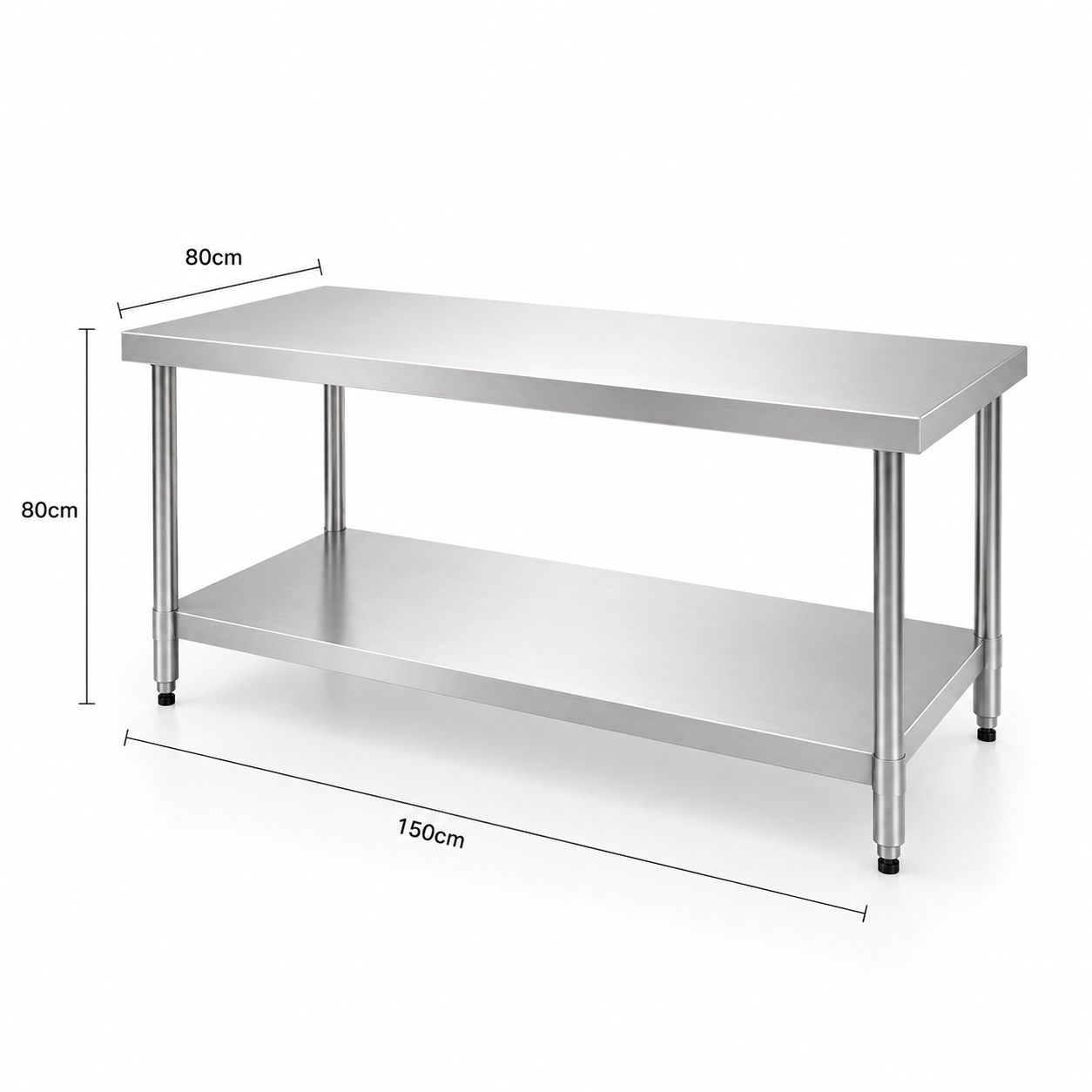 CCARE MEJA DAPUR STAINLESS STEEL150CM – COMMERCIAL WORK TABLE PREMIUM - Gambar 3