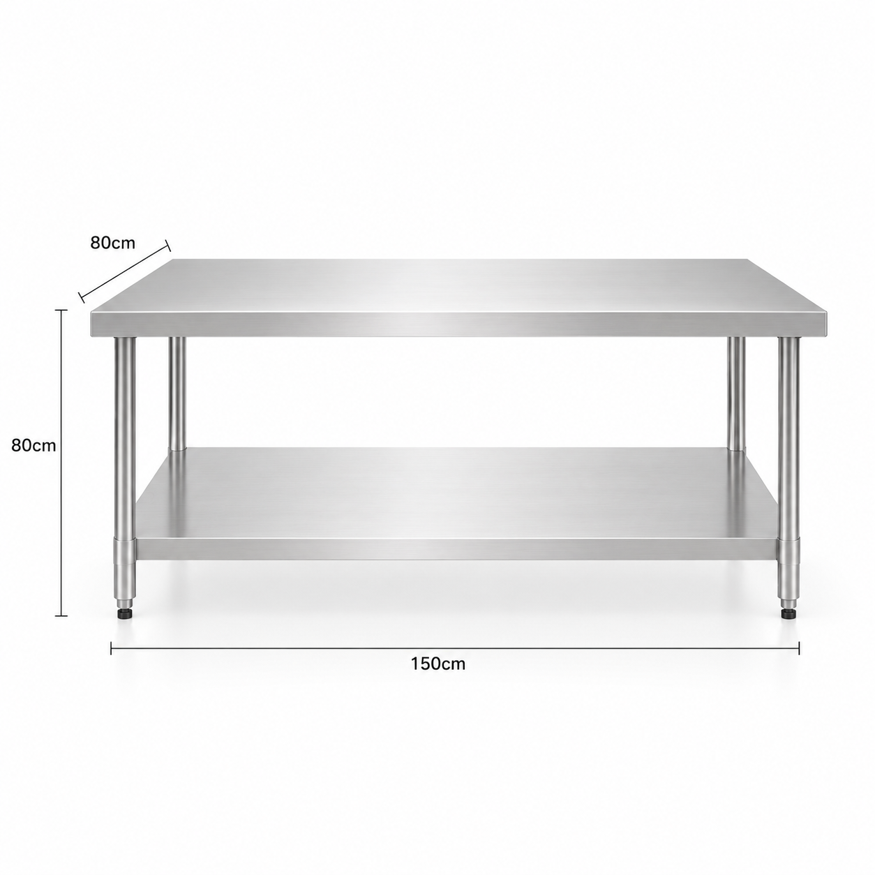 CCARE MEJA DAPUR STAINLESS STEEL150CM – COMMERCIAL WORK TABLE PREMIUM - Gambar 4