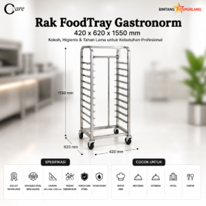 CCARE RAK TROLLI STAINLESS – TROLLI BAKERY & DAPUR KOMERSIAL MULTIFUNGSI