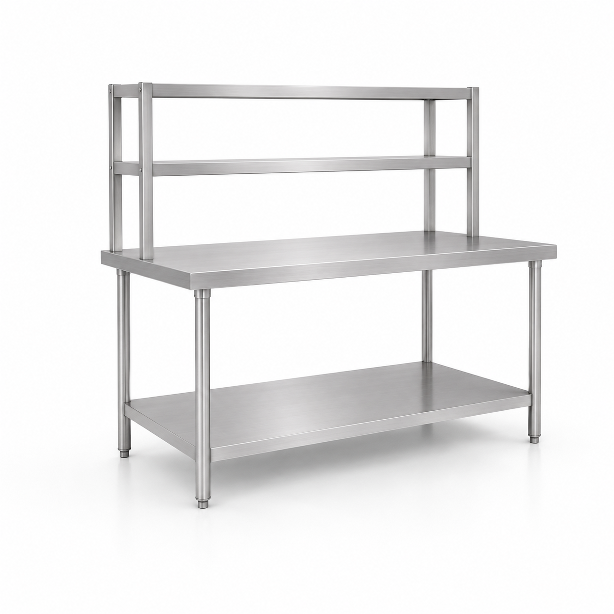 CCARE MEJA RAK STAINLESS 2 TINGKAT – COMMERCIAL WORK TABLE WITH OVERSHELF PREMIUM - Gambar 5