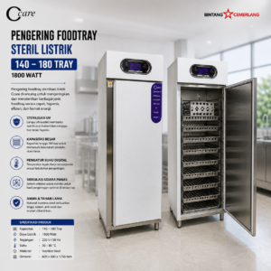 CCARE PENGERING FOODTRAY STERIL LISTRIK 140 – 180 TRAY (1800 WATT)