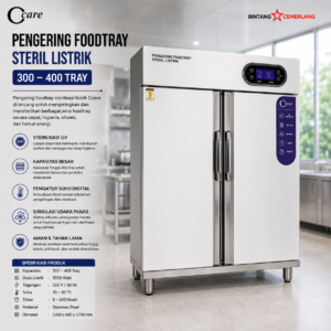CCARE PENGERING FOODTRAY STERIL LISTRIK 300 – 400 TRAY (1800 WATT)