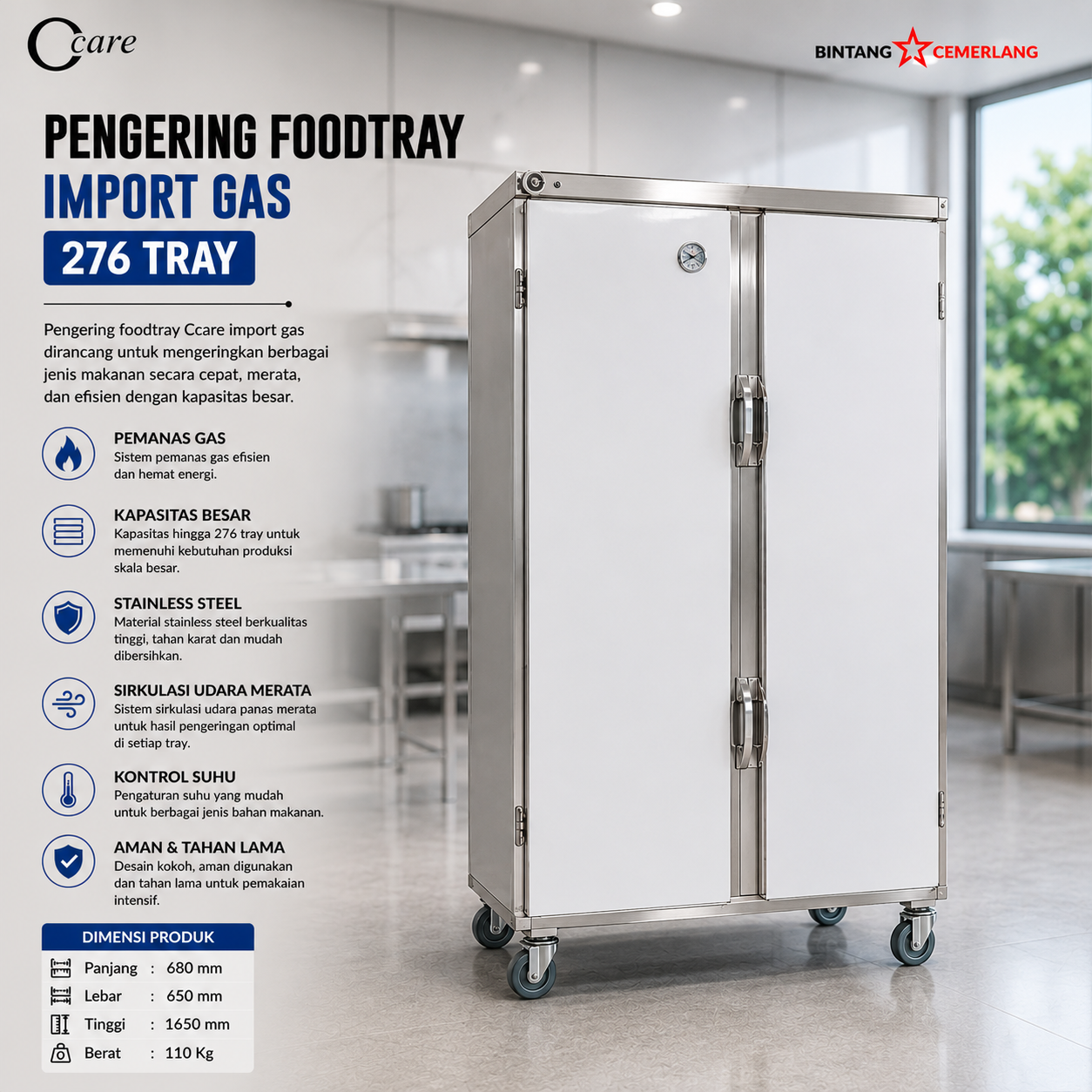 CCARE PENGERING FOODTRAY IMPORT GAS 276 TRAY